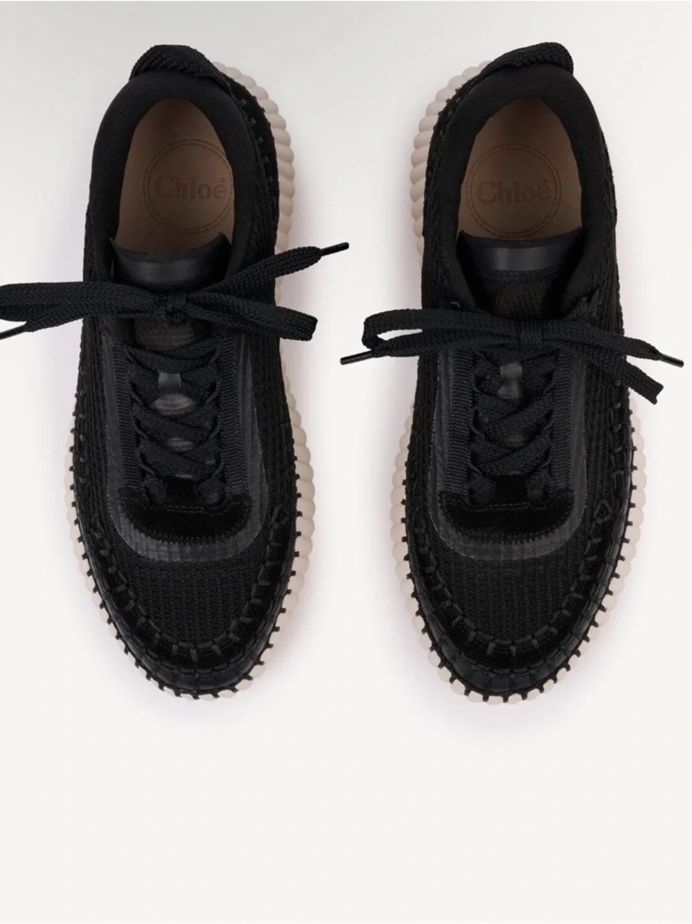 Chloé Black NAMA SNEAKER Size 37 MSRP $895